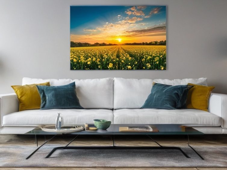 Hoe een plexiglas schilderij met bergpanorama’s ruimte en diepte creëert